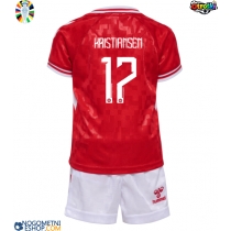 Otroški Nogometni dresi Danska Victor Kristiansen #17 Domači EP 2024 Kratek Rokav (+ Kratke hlače)